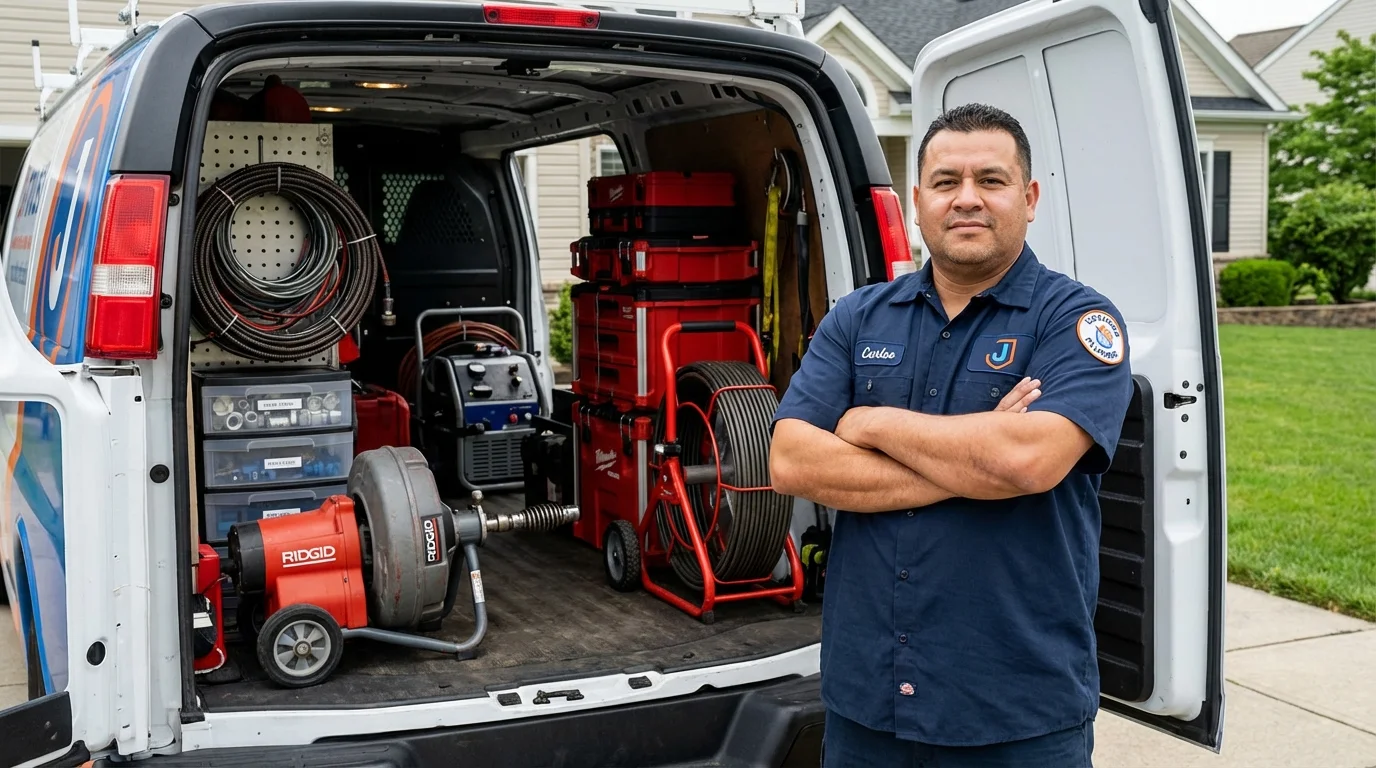 Professional drain cleaning equipment and Johns Plumbing LLC plumber in Altus