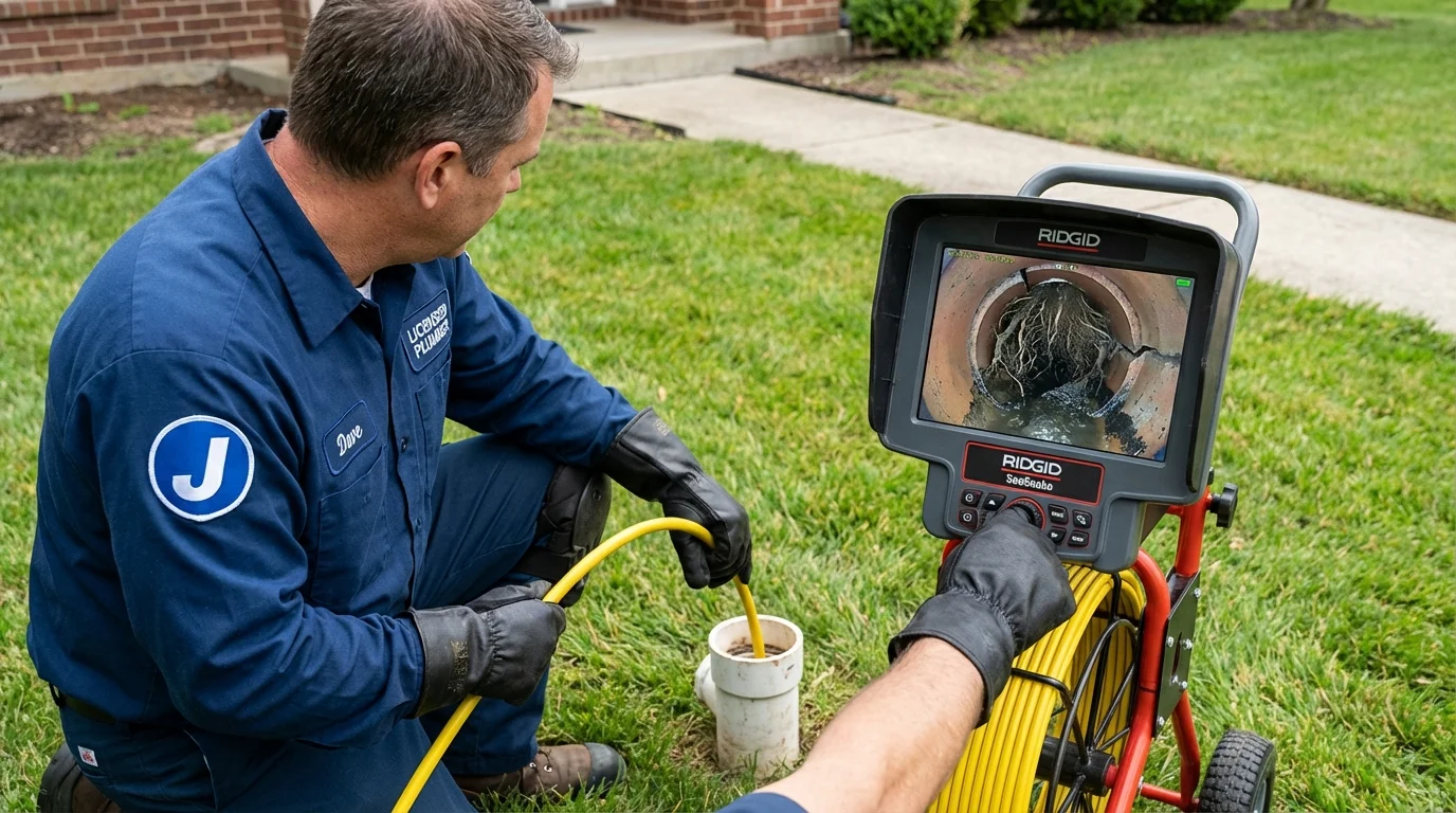 Sewer camera inspection being performed by Johns Plumbing LLC in Altus